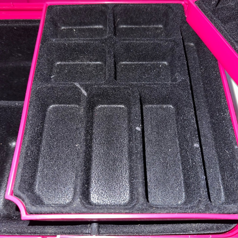 Vtg Caboodles 2420 Pink & Black Jewelry Case - Picture 11 of 11